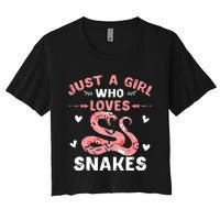 Just A Girl Who Loves Snakes Animal Snake Lover Women's Crop Top Tee