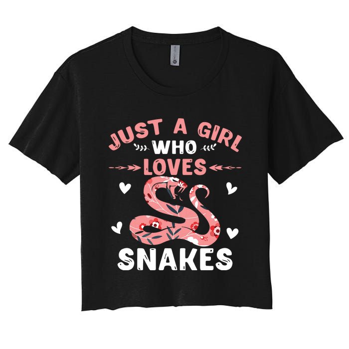 Just A Girl Who Loves Snakes Animal Snake Lover Women's Crop Top Tee