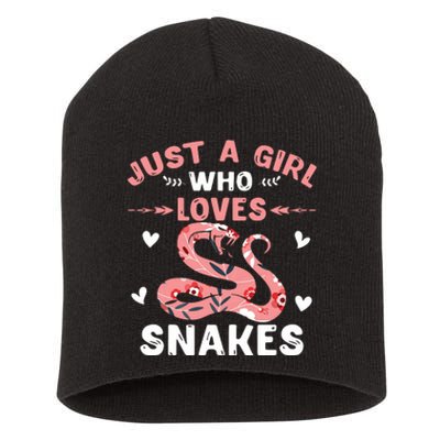 Just A Girl Who Loves Snakes Animal Snake Lover Short Acrylic Beanie