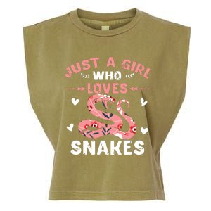 Just A Girl Who Loves Snakes Animal Snake Lover Garment-Dyed Women's Muscle Tee