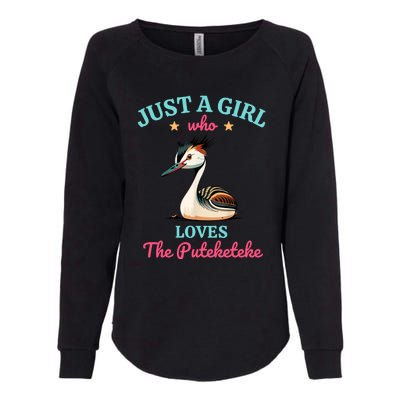 Just A Girl Who Loves The Puteketeke Great Crested Grebe Womens California Wash Sweatshirt