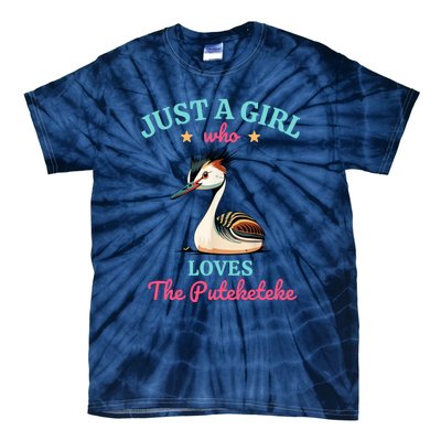 Just A Girl Who Loves The Puteketeke Great Crested Grebe Tie-Dye T-Shirt