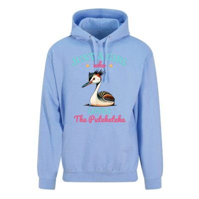 Just A Girl Who Loves The Puteketeke Great Crested Grebe Unisex Surf Hoodie