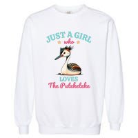 Just A Girl Who Loves The Puteketeke Great Crested Grebe Garment-Dyed Sweatshirt