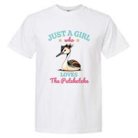 Just A Girl Who Loves The Puteketeke Great Crested Grebe Garment-Dyed Heavyweight T-Shirt