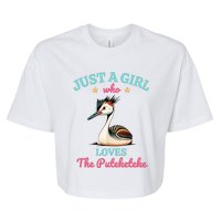 Just A Girl Who Loves The Puteketeke Great Crested Grebe Bella+Canvas Jersey Crop Tee