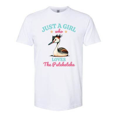 Just A Girl Who Loves The Puteketeke Great Crested Grebe Softstyle CVC T-Shirt