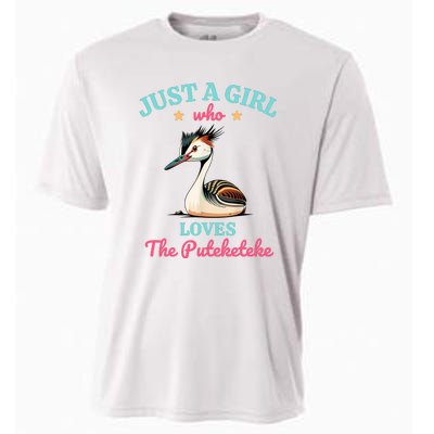 Just A Girl Who Loves The Puteketeke Great Crested Grebe Cooling Performance Crew T-Shirt