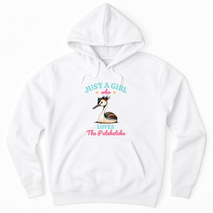 Just A Girl Who Loves The Puteketeke Great Crested Grebe Hoodie