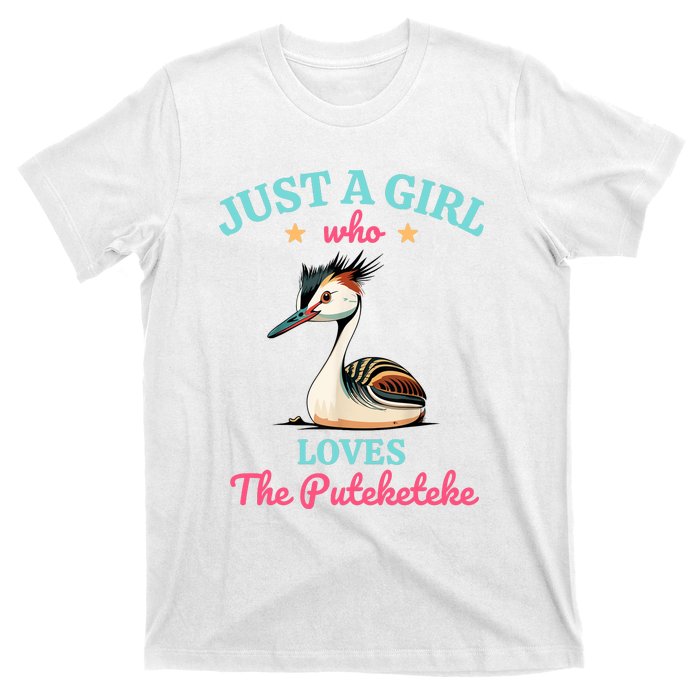 Just A Girl Who Loves The Puteketeke Great Crested Grebe T-Shirt