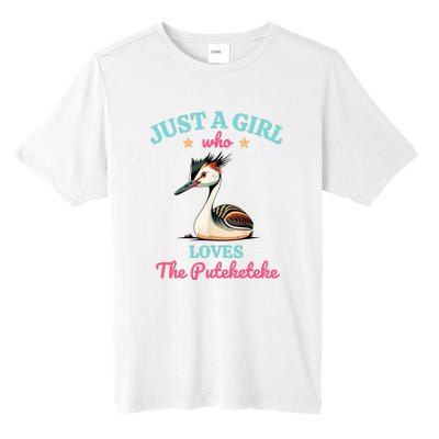 Just A Girl Who Loves The Puteketeke Great Crested Grebe Tall Fusion ChromaSoft Performance T-Shirt