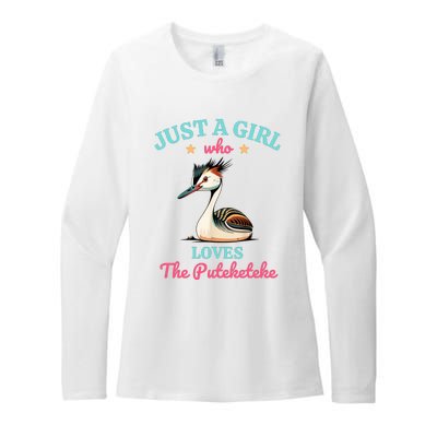 Just A Girl Who Loves The Puteketeke Great Crested Grebe Womens CVC Long Sleeve Shirt