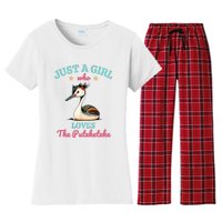 Just A Girl Who Loves The Puteketeke Great Crested Grebe Women's Flannel Pajama Set