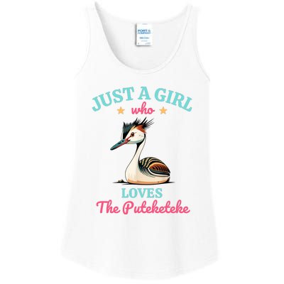 Just A Girl Who Loves The Puteketeke Great Crested Grebe Ladies Essential Tank