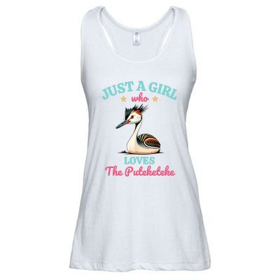 Just A Girl Who Loves The Puteketeke Great Crested Grebe Ladies Essential Flowy Tank