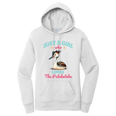 Just A Girl Who Loves The Puteketeke Great Crested Grebe Women's Pullover Hoodie