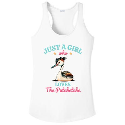 Just A Girl Who Loves The Puteketeke Great Crested Grebe Ladies PosiCharge Competitor Racerback Tank