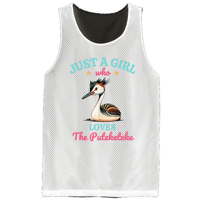 Just A Girl Who Loves The Puteketeke Great Crested Grebe Mesh Reversible Basketball Jersey Tank