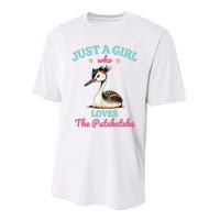 Just A Girl Who Loves The Puteketeke Great Crested Grebe Performance Sprint T-Shirt