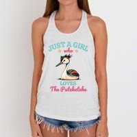 Just A Girl Who Loves The Puteketeke Great Crested Grebe Women's Knotted Racerback Tank