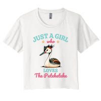 Just A Girl Who Loves The Puteketeke Great Crested Grebe Women's Crop Top Tee