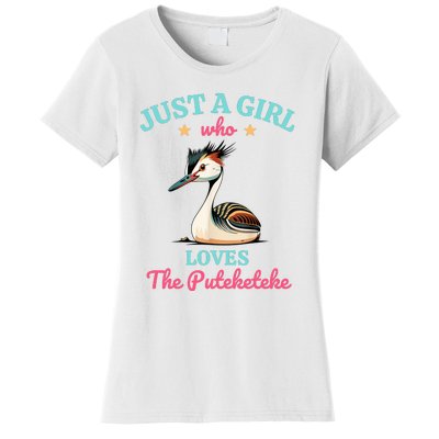 Just A Girl Who Loves The Puteketeke Great Crested Grebe Women's T-Shirt