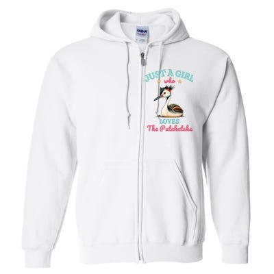 Just A Girl Who Loves The Puteketeke Great Crested Grebe Full Zip Hoodie