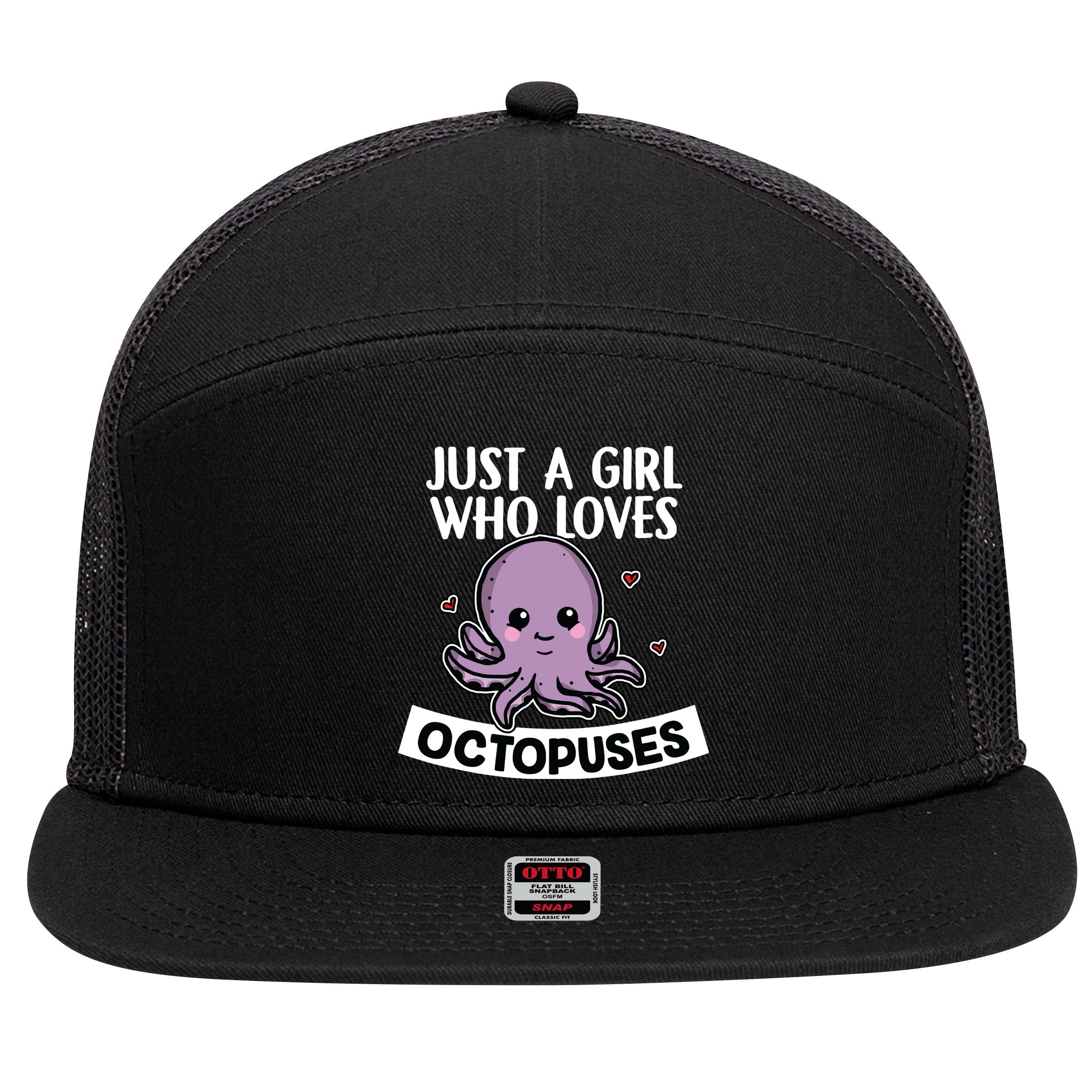 Just A Girl Who Loves Octopuses Cute Squid Octopus Costume 7 Panel Mesh Trucker Snapback Hat