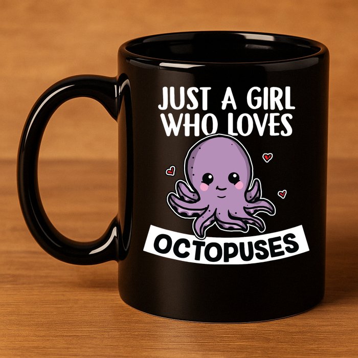 Just A Girl Who Loves Octopuses Cute Squid Octopus Costume 11oz C Handle Ceramic Mug