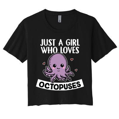 Just A Girl Who Loves Octopuses Cute Squid Octopus Costume Crop Top