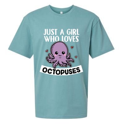 Just A Girl Who Loves Octopuses Cute Squid Octopus Costume Sueded Cloud Jersey T-Shirt