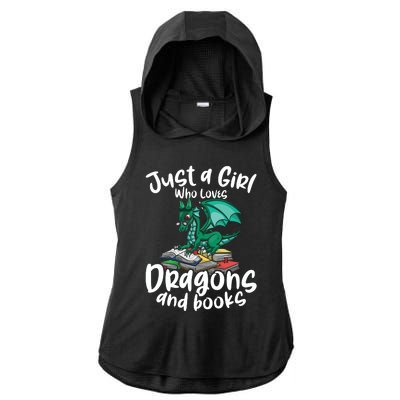 Just A Girl Who Loves Dragons And Books Reading Dragon Ladies PosiCharge Tri-Blend Wicking Draft Hoodie Tank