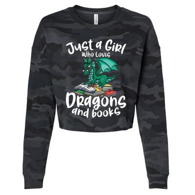 Just A Girl Who Loves Dragons And Books Reading Dragon Cropped Pullover Crew