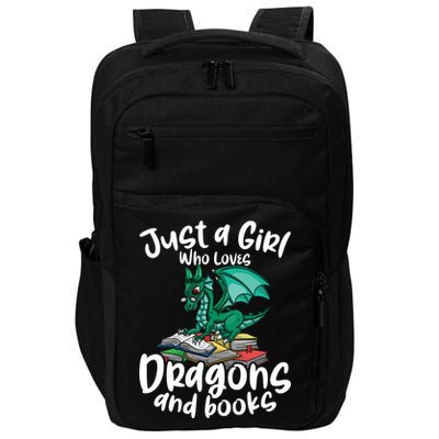 Just A Girl Who Loves Dragons And Books Reading Dragon Impact Tech Backpack