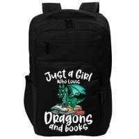 Just A Girl Who Loves Dragons And Books Reading Dragon Impact Tech Backpack