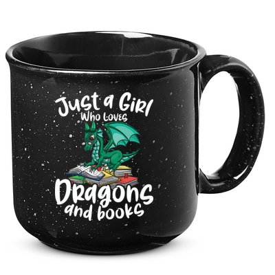 Just A Girl Who Loves Dragons And Books Reading Dragon 15oz Campfire Ceramic Mug