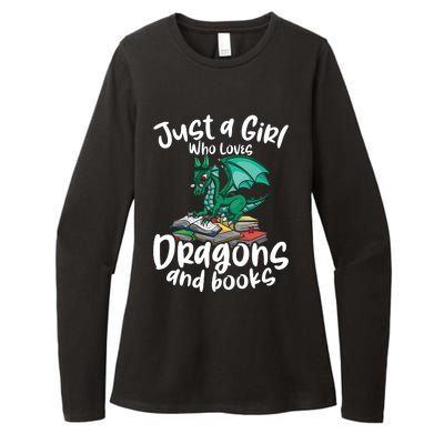 Just A Girl Who Loves Dragons And Books Reading Dragon Womens CVC Long Sleeve Shirt