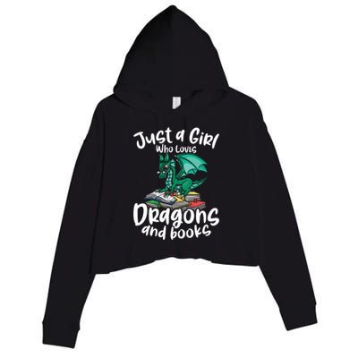 Just A Girl Who Loves Dragons And Books Reading Dragon Crop Fleece Hoodie