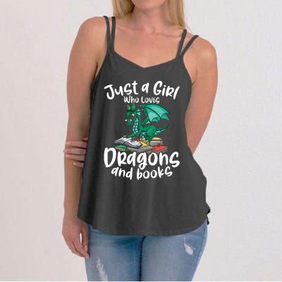 Just A Girl Who Loves Dragons And Books Reading Dragon Women's Strappy Tank