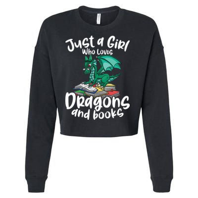 Just A Girl Who Loves Dragons And Books Reading Dragon Cropped Pullover Crew