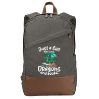 Just A Girl Who Loves Dragons And Books Reading Dragon Cotton Canvas Backpack