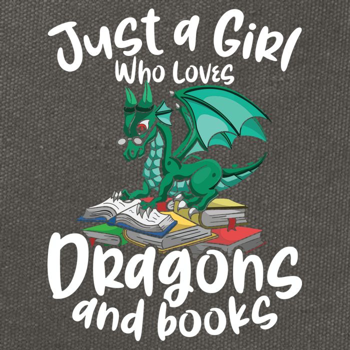 Just A Girl Who Loves Dragons And Books Reading Dragon Cotton Canvas Backpack