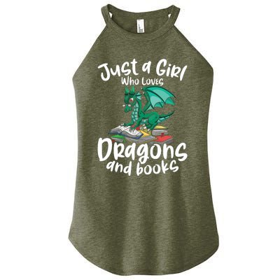 Just A Girl Who Loves Dragons And Books Reading Dragon Women's Perfect Tri Rocker Tank