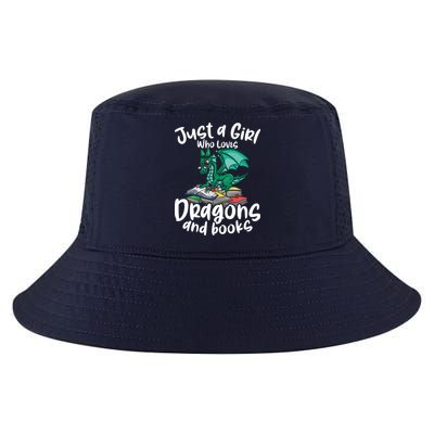 Just A Girl Who Loves Dragons And Books Reading Dragon Cool Comfort Performance Bucket Hat