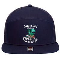 Just A Girl Who Loves Dragons And Books Reading Dragon 7 Panel Mesh Trucker Snapback Hat