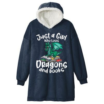 Just A Girl Who Loves Dragons And Books Reading Dragon Hooded Wearable Blanket