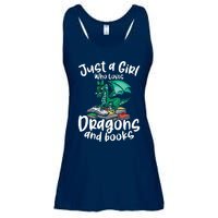 Just A Girl Who Loves Dragons And Books Reading Dragon Ladies Essential Flowy Tank