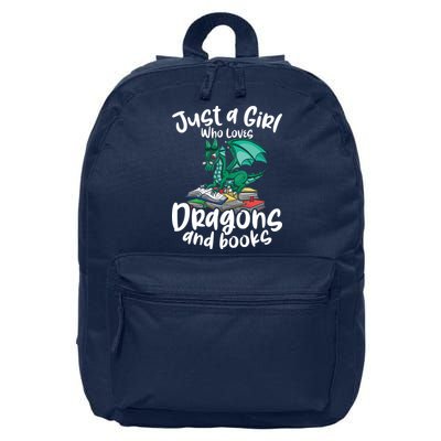 Just A Girl Who Loves Dragons And Books Reading Dragon 16 in Basic Backpack