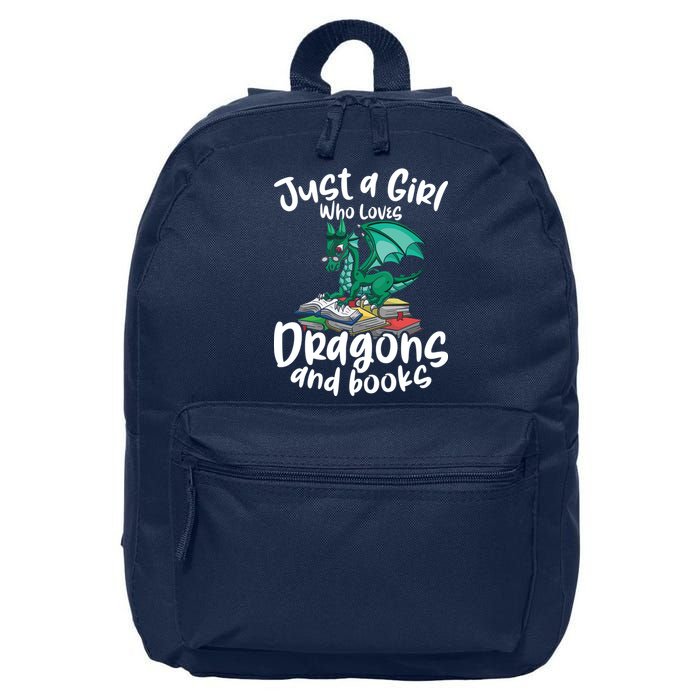 Just A Girl Who Loves Dragons And Books Reading Dragon 16 in Basic Backpack