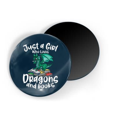 Just A Girl Who Loves Dragons And Books Reading Dragon Magnet